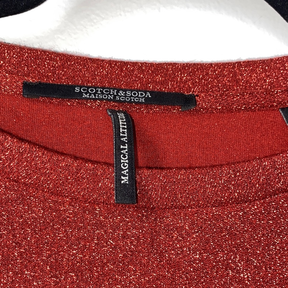 Scotch & Soda Sparkling Russet Orange Ruffle Sweatshirt - Picture 2 of 8